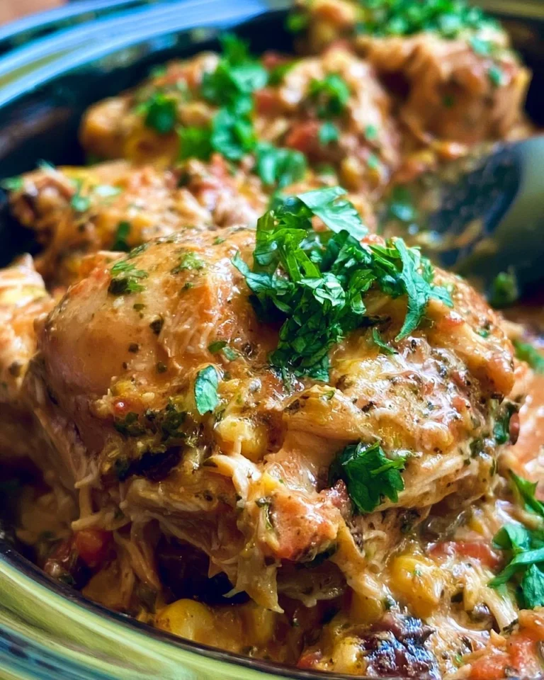Crock Pot Fiesta Chicken recipe with vibrant ingredients in a slow cooker