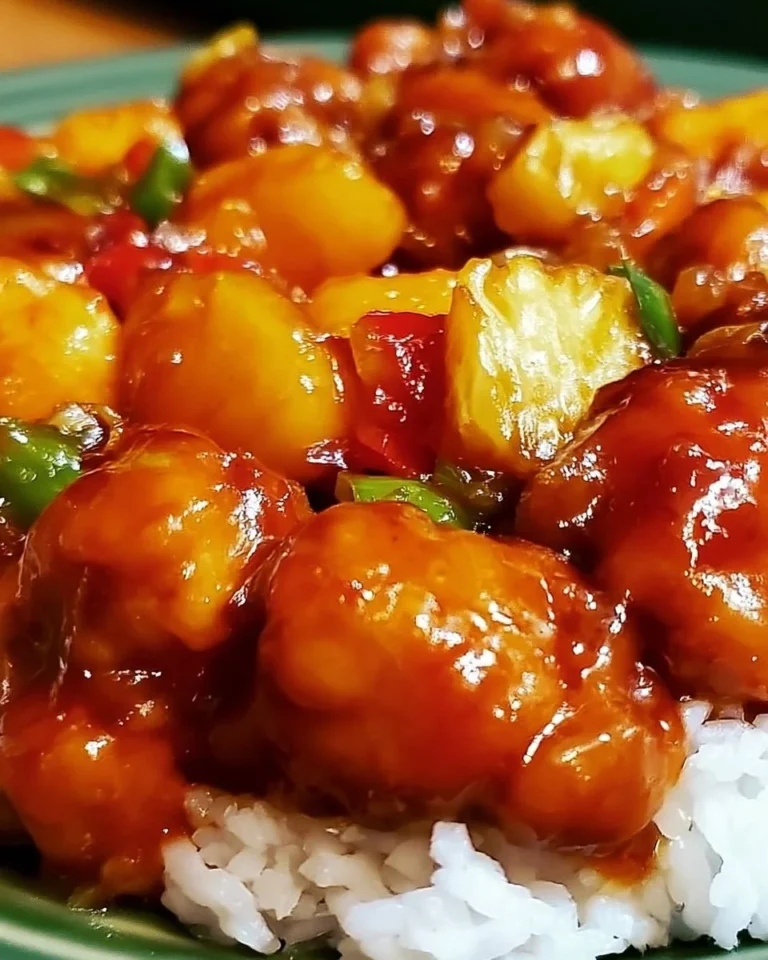 Crock-Pot Sweet Hawaiian Chicken dish served with rice and pineapple