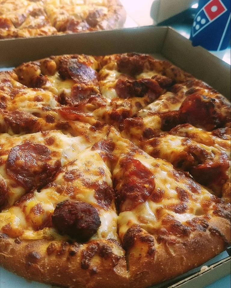 Delicious Domino's Pizza with fresh toppings and mouthwatering crust