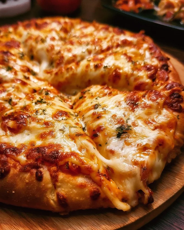 Delicious double cheese pizza fresh out of the oven.