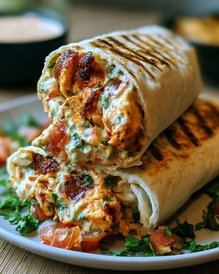 Grilled Chicken Burrito with Chipotle Ranch served on a plate