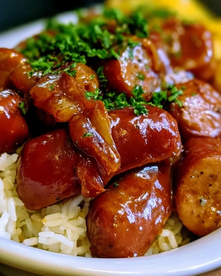 Slow Cooker Mississippi Kielbasa served with sides