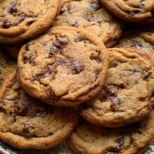Delicious browned butter chocolate chip cookies fresh out of the oven