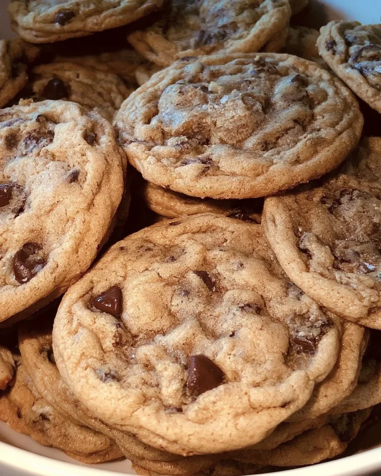 Chewy rippled chocolate chip cookies fresh out of the oven