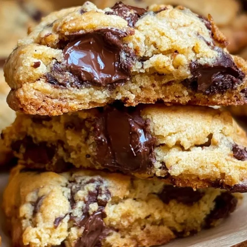 Freshly baked chocolate chip cookies inspired by Levain Bakery recipe