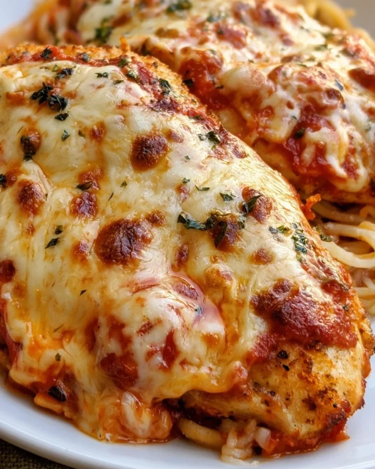 Keto Chicken Parmesan served with a side of fresh salad and low-carb sauce