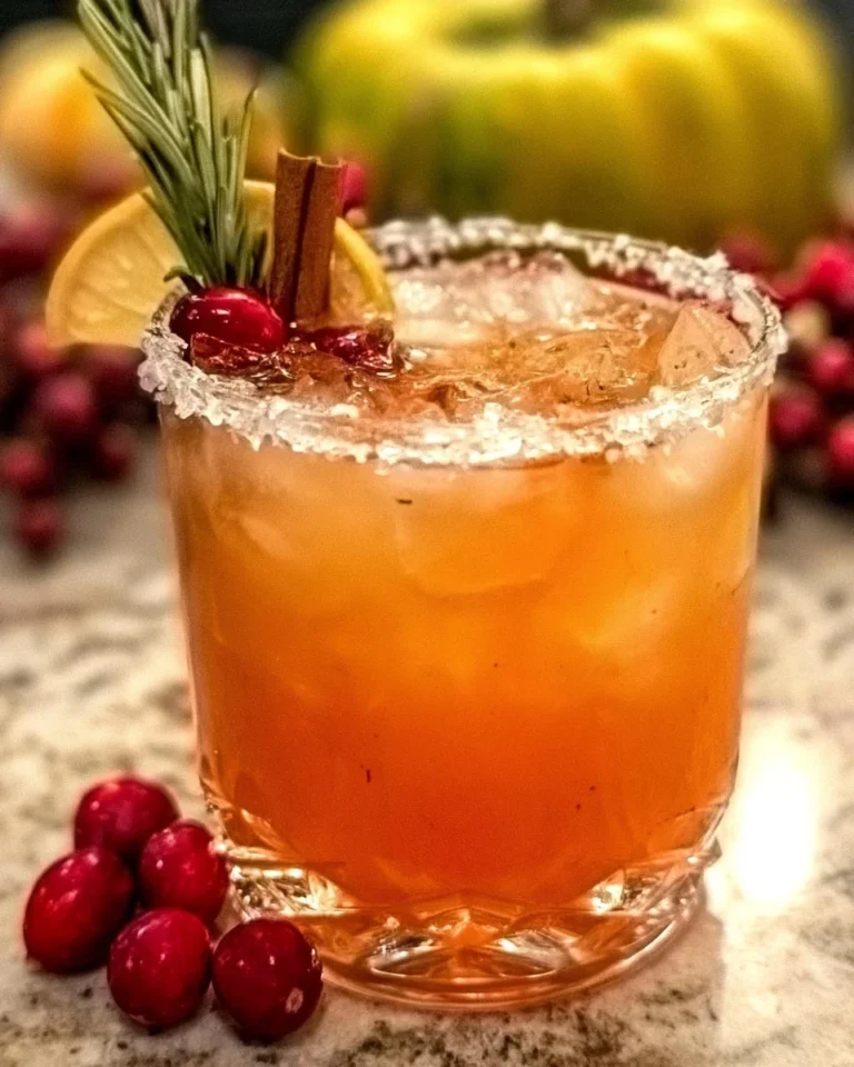 Festive Thanksgiving Margaritas with cranberry and orange garnishes
