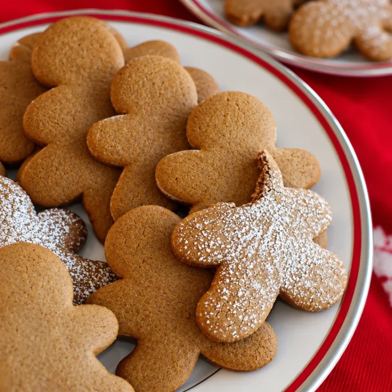 Deliciously decorated gingerbread cookies on a festive plate.