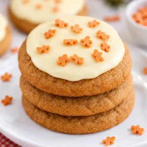 Delicious gingerbread cookies with eggnog icing on a festive plate