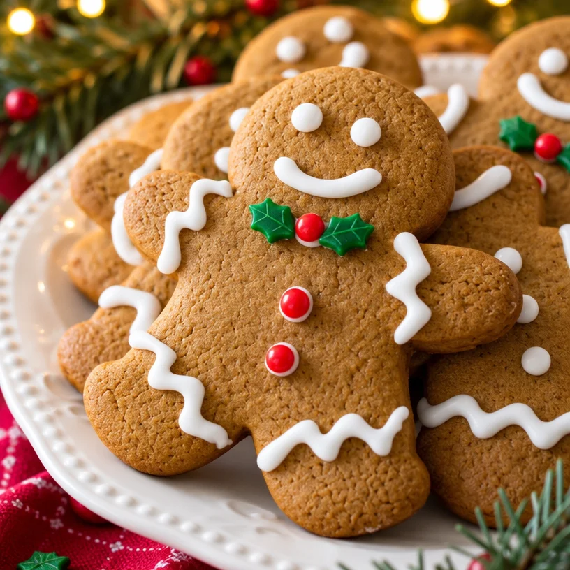 Best-Ever Gingerbread Cookies with White Icing and Sprinkles