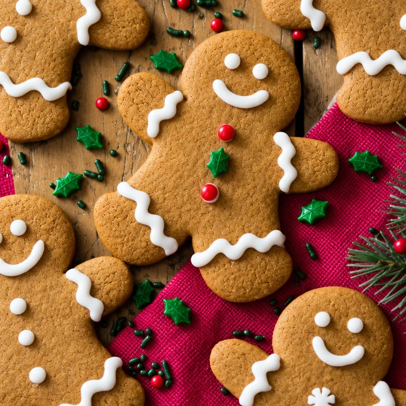 Best-Ever Gingerbread Cookies with White Icing and Sprinkles