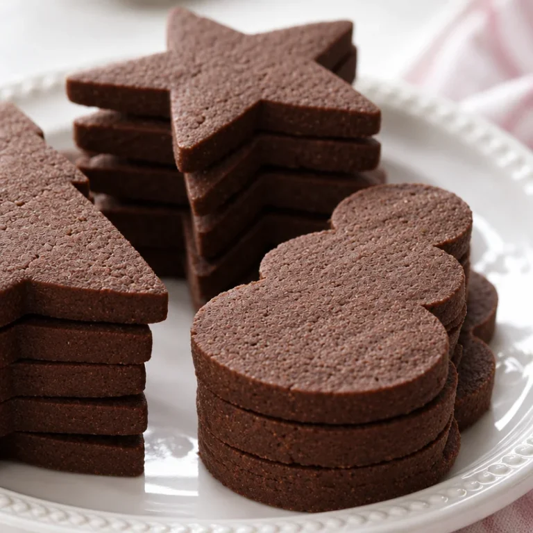 Delicious easy chocolate sugar cookies on a cooling rack
