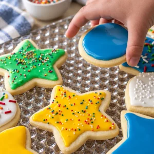 Easy sugar cookie icing that hardens for decorating cookies