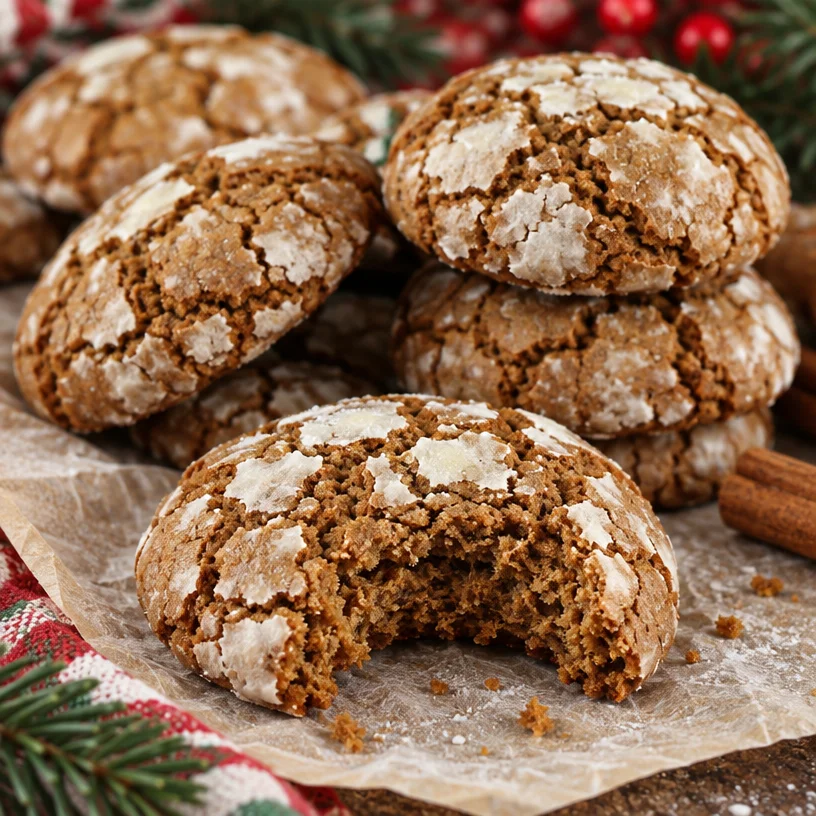 Gingerbread Crinkle Cookies