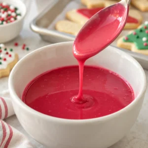 Smooth sugar cookie icing that hardens for decorating Christmas cookies